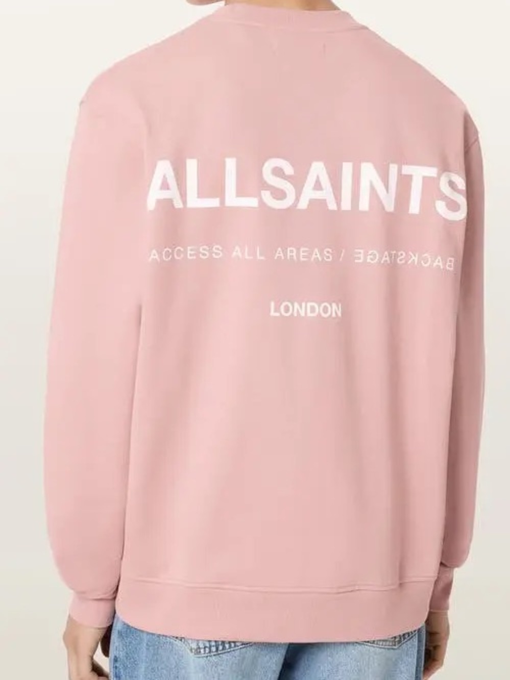 AllSaints Backstage Crewneck Sweatshirt, Pink, M, no signs of wear like new